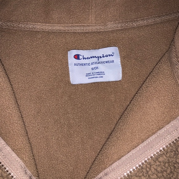 Champion 1/2 Zip Teddy Oversized Fluffy Sweater Size Small - Picture 6 of 6